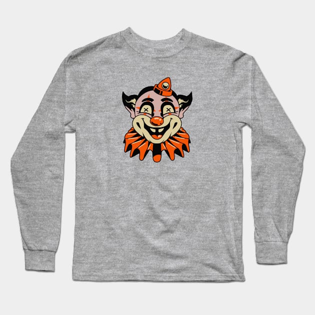 Creepy Vintage Clown Halloween Long Sleeve T-Shirt by SLAG_Creative